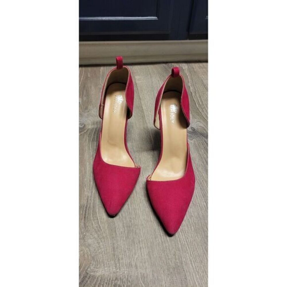 MM JULY Women's Red Faux Suede Pointed Toe Heels US Size 10